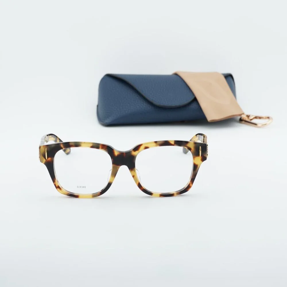Loewe LW50091F 056 Square Eyeglasses - Brown Havana 51mm